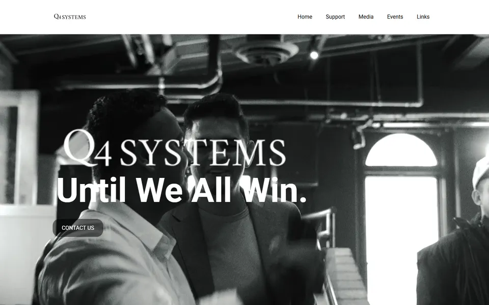 Homepage of the Q4 Systems website, live now